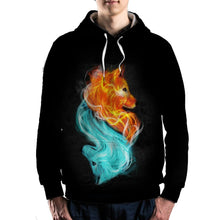 Load image into Gallery viewer, Fire and Ice Wolves Hoodie