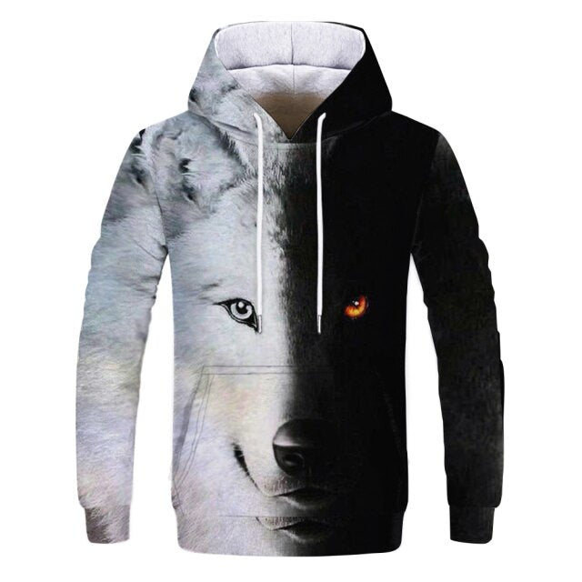new magic galaxy animal wolf hoodie men