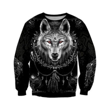 Load image into Gallery viewer, 3D Full Black Wolf Print Hoodies Man