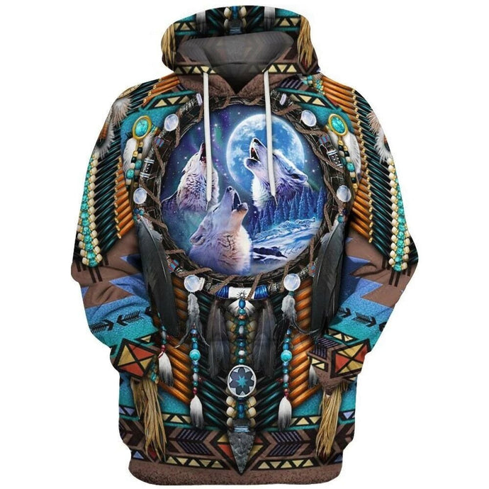 3D printing Indian native wolfhoodie men