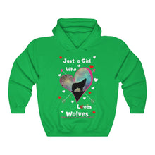 Load image into Gallery viewer, Just a girl who loves wolves - Unisex Heavy Blend™ Hooded Sweatshirt