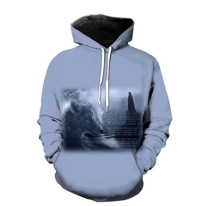 Animal Wolf Hoodie Men