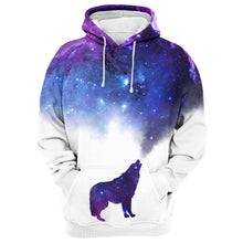 Load image into Gallery viewer, Galaxy Howling Wolf Hoodie