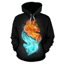 Load image into Gallery viewer, Fire and Ice Wolves Hoodie