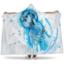Load image into Gallery viewer, Full Moon Wolf - Hooded Blanket