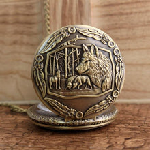 Load image into Gallery viewer, Wolf Pocket Watch In Bronxe